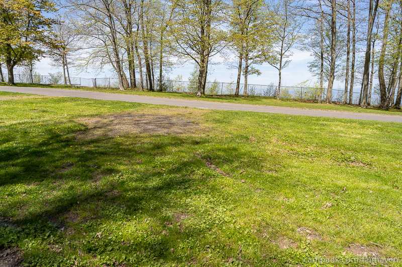 Campsite Photo of Site 261 at Fair Haven Beach State Park, New York - Looking Back Towards Road