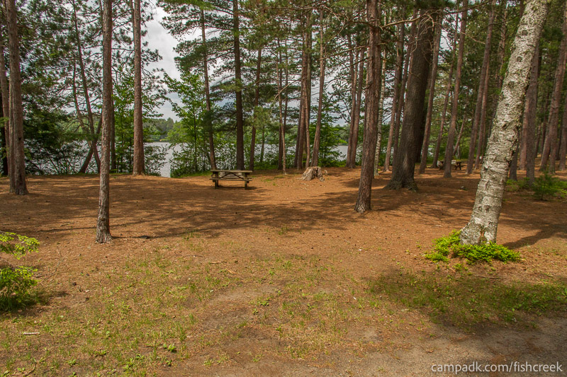 Campsite Photo of Site 1 at Fish Creek Pond Campground, New York - Looking at Site from Road