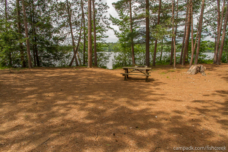 Campsite Photo of Site 1 at Fish Creek Pond Campground, New York - Looking at Site from Part Way In