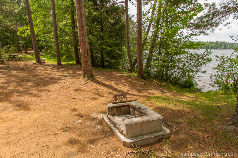 Campsite Photo of Site 1 at Fish Creek Pond Campground, New York - Cross Site View