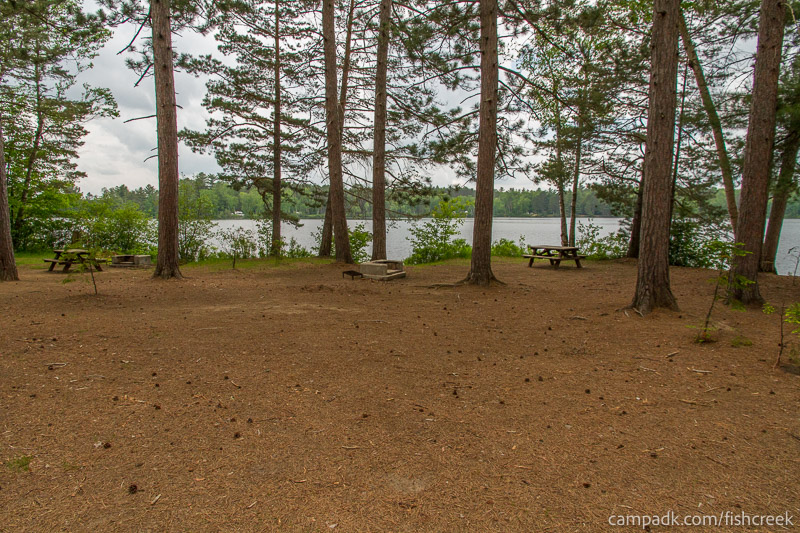 Campsite Photo of Site 1 at Fish Creek Pond Campground, New York - Looking at Site from Road