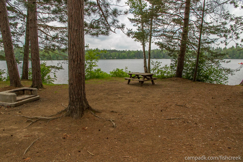 Campsite Photo of Site 1 at Fish Creek Pond Campground, New York - Looking at Site from Part Way In