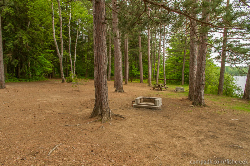 Campsite Photo of Site 1 at Fish Creek Pond Campground, New York - Cross Site View