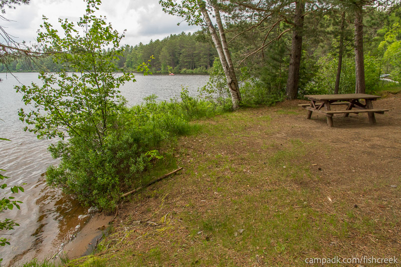 Campsite Photo of Site 1 at Fish Creek Pond Campground, New York - Cross Site View