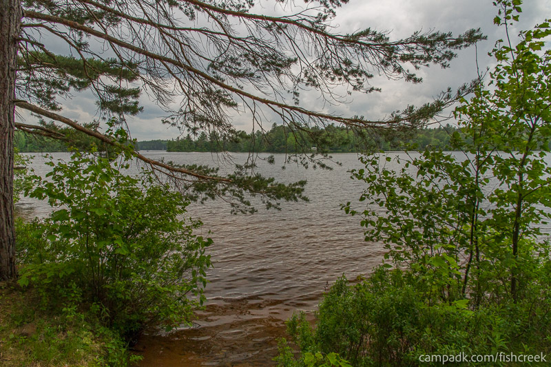 Campsite Photo of Site 1 at Fish Creek Pond Campground, New York - View from Shoreline