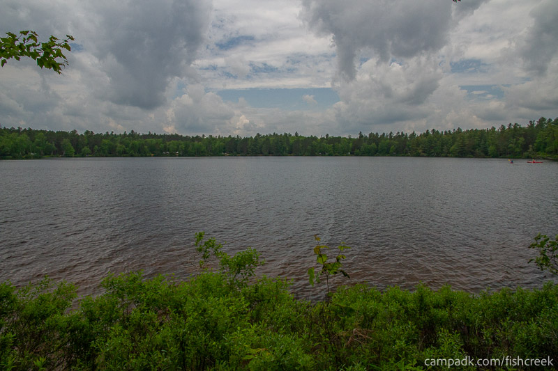Campsite Photo of Site 1 at Fish Creek Pond Campground, New York - View from Shoreline