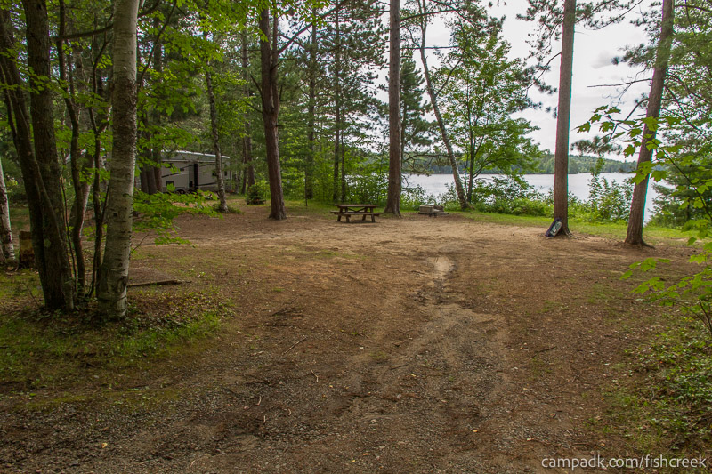 Campsite Photo of Site 46 at Fish Creek Pond Campground, New York - Looking at Site from Road