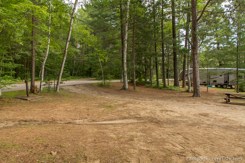 Campsite Photo of Site 46 at Fish Creek Pond Campground, New York - Cross Site View