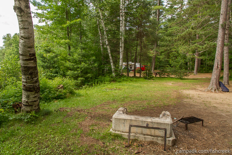 Campsite Photo of Site 46 at Fish Creek Pond Campground, New York - Cross Site View