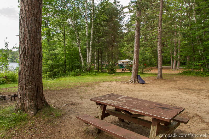 Campsite Photo of Site 46 at Fish Creek Pond Campground, New York - Cross Site View