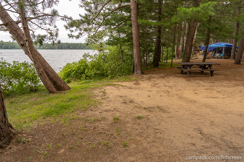 Campsite Photo of Site 106 at Fish Creek Pond Campground, New York - Cross Site View