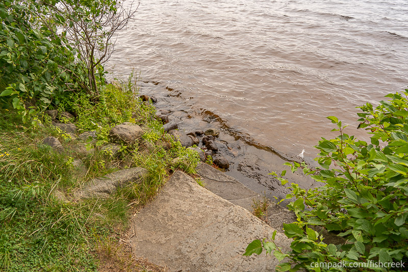 Campsite Photo of Site 106 at Fish Creek Pond Campground, New York - Shoreline