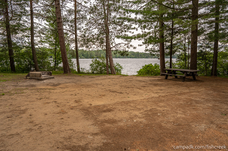 Campsite Photo of Site 106 at Fish Creek Pond Campground, New York - Looking at Site from Part Way In