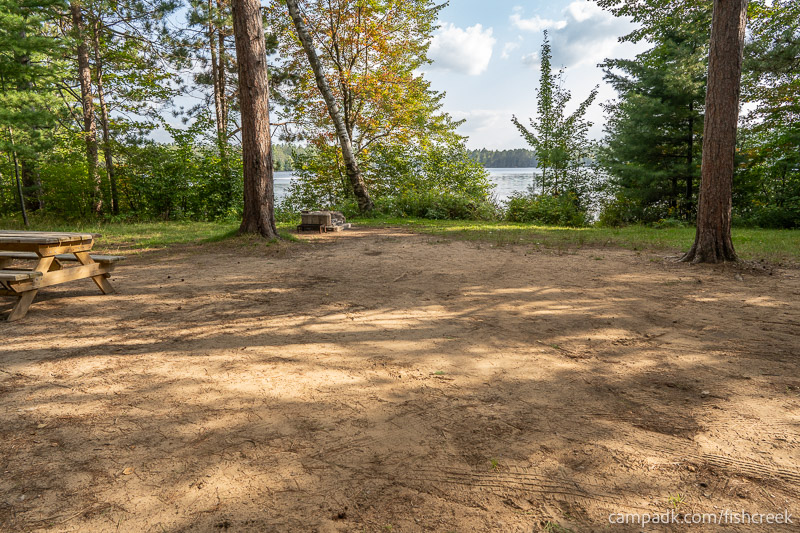 Campsite Photo of Site 46 at Fish Creek Pond Campground, New York - Looking at Site from Part Way In