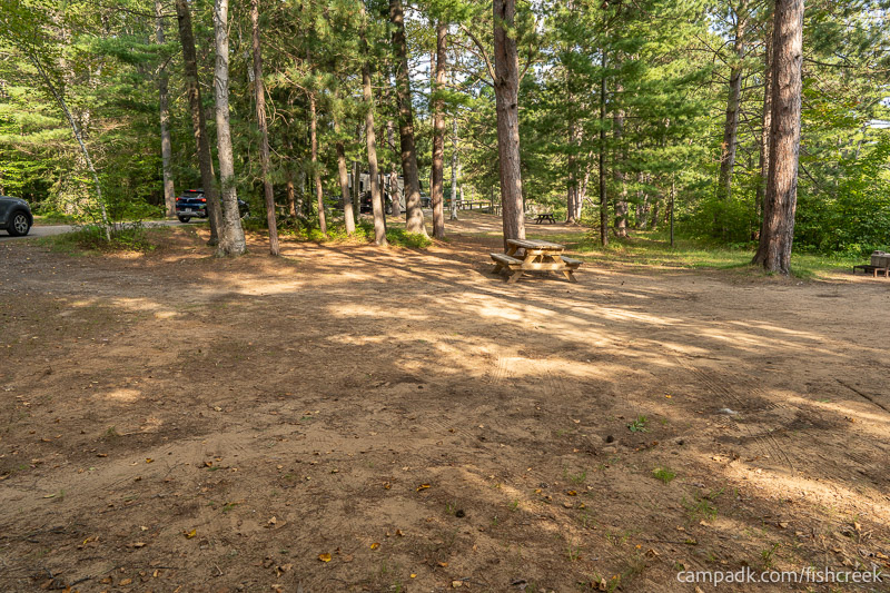 Campsite Photo of Site 46 at Fish Creek Pond Campground, New York - Cross Site View