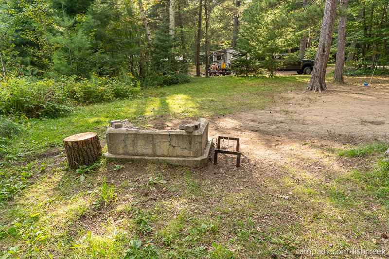 Campsite Photo of Site 46 at Fish Creek Pond Campground, New York - Cross Site View