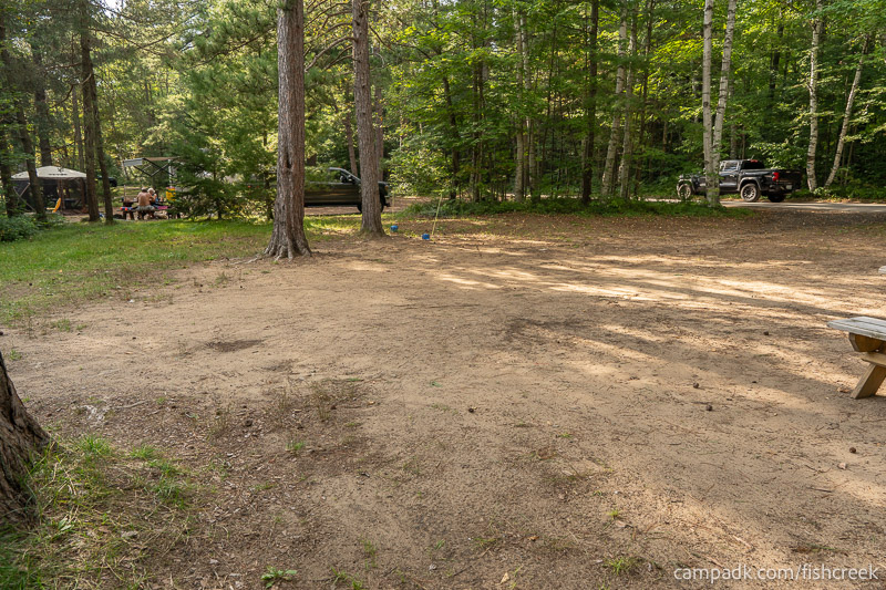 Campsite Photo of Site 46 at Fish Creek Pond Campground, New York - Cross Site View