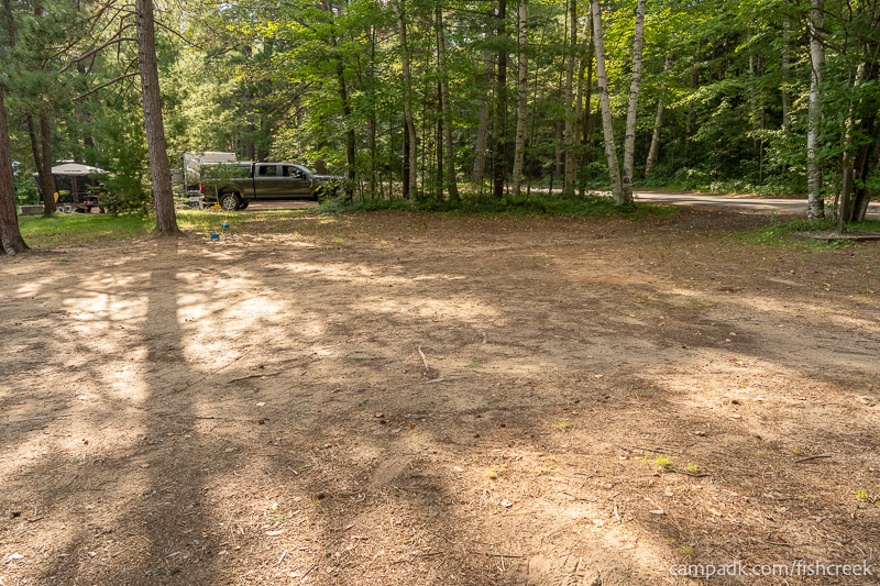 Campsite Photo of Site 46 at Fish Creek Pond Campground, New York - Cross Site View