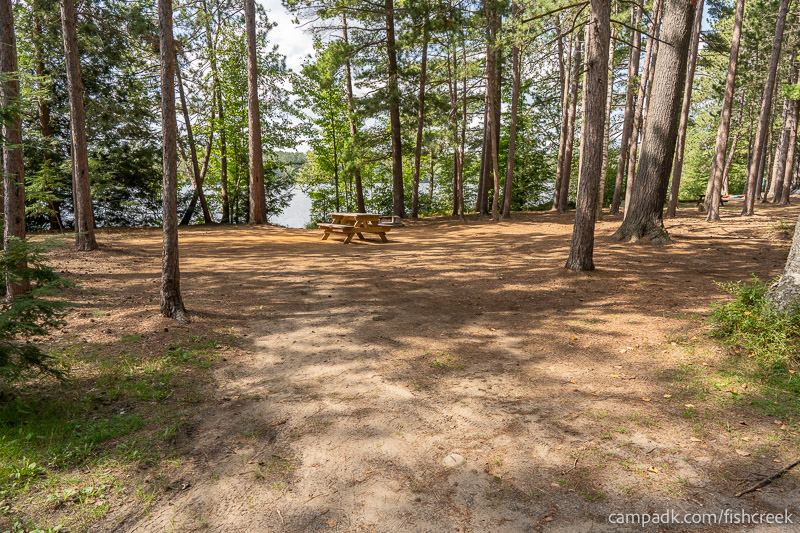 Campsite Photo of Site 1 at Fish Creek Pond Campground, New York - Looking at Site from Road