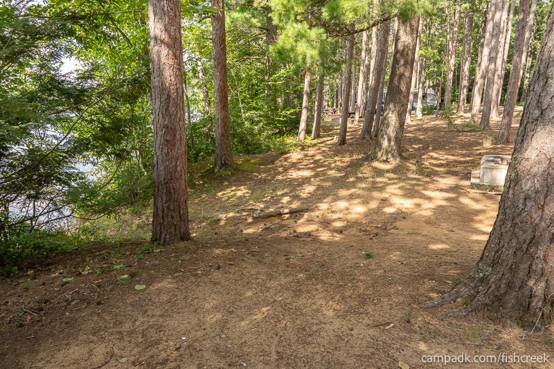 Campsite Photo of Site 1 at Fish Creek Pond Campground, New York - Cross Site View