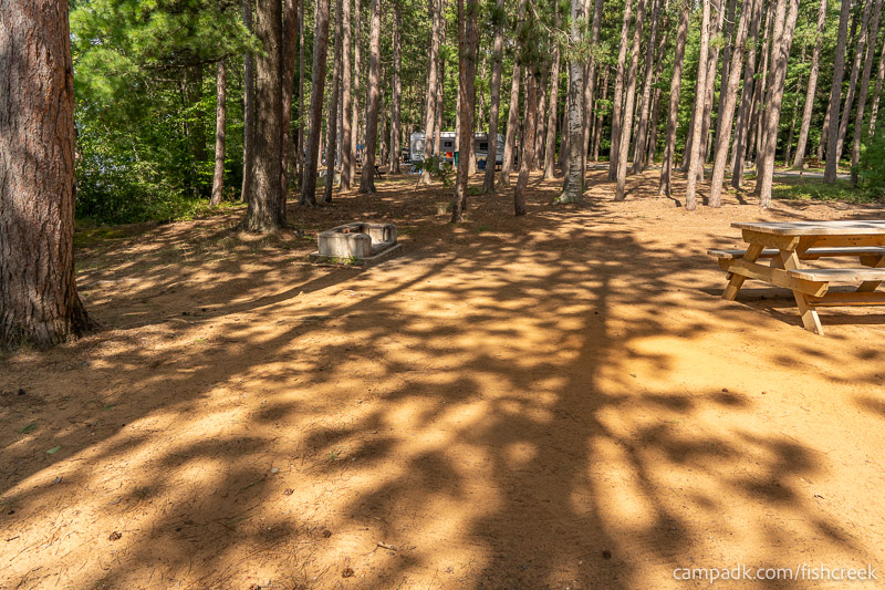 Campsite Photo of Site 1 at Fish Creek Pond Campground, New York - Cross Site View