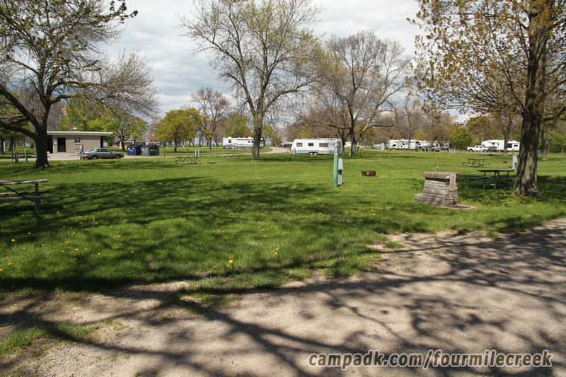 Campsite Photo of Site 8 at Four Mile Creek State Park, New York - Looking at Site from Road