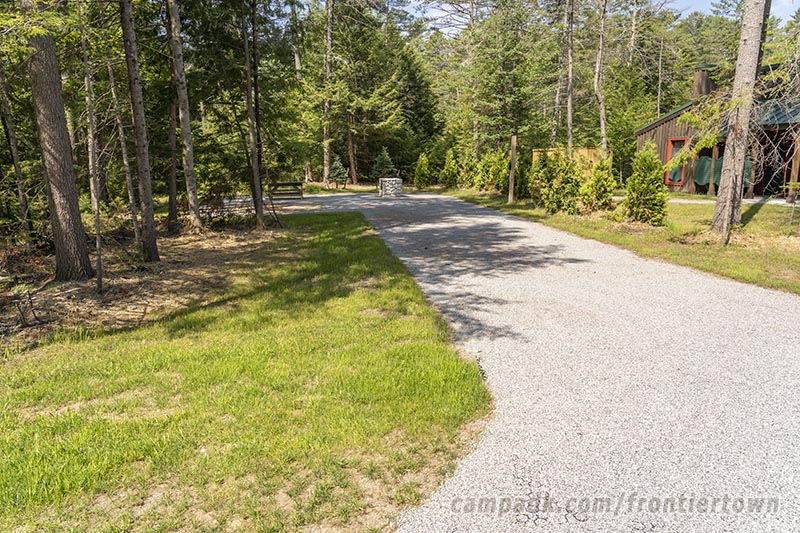 Campsite Photo of Site T65 at Frontier Town Campground, New York - Looking at Site from Road