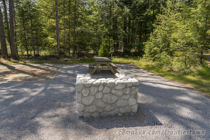 Campsite Photo of Site T65 at Frontier Town Campground, New York - Cross Site View