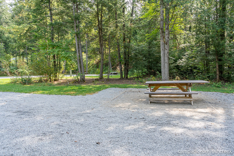 Campsite Photo of Site R44 at Frontier Town Campground, New York - Cross Site View