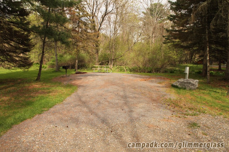 Campsite Photo of Site 7 at Glimmerglass State Park, New York - Looking at Site from Road