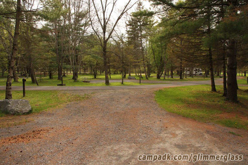 Campsite Photo of Site 7 at Glimmerglass State Park, New York - Looking Back Towards Road