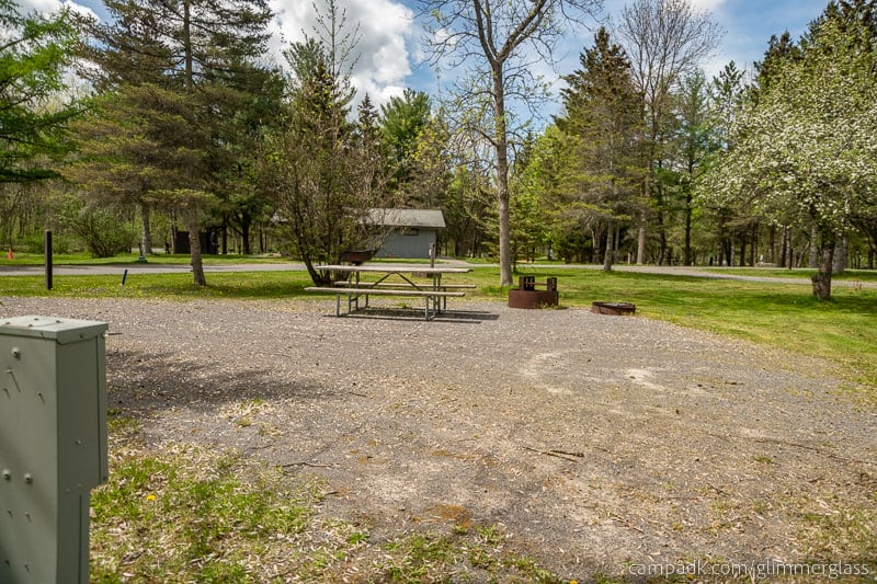 Campsite Photo of Site 35 at Glimmerglass State Park, New York - Cross Site View