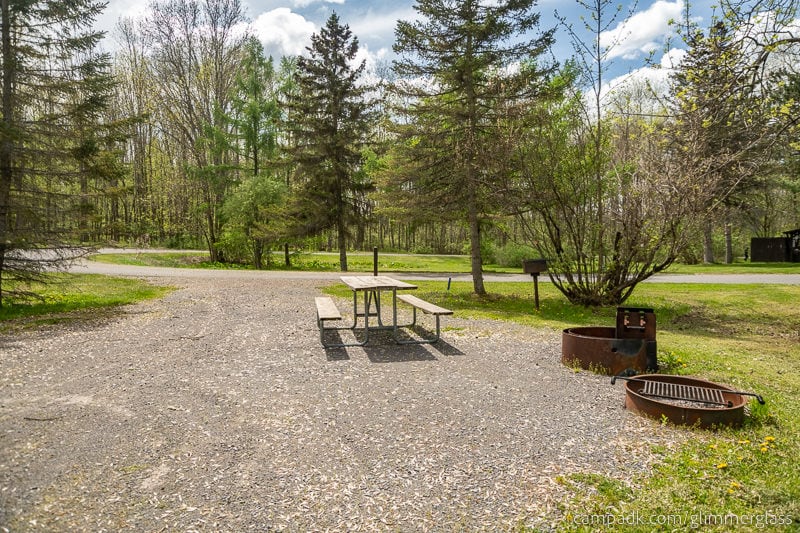Campsite Photo of Site 35 at Glimmerglass State Park, New York - Looking Back Towards Road