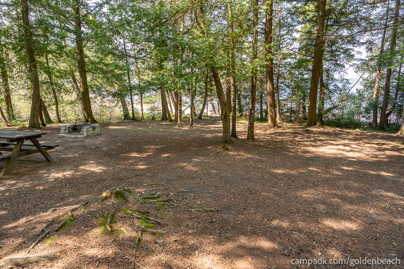 Campsite Photo of Site 100 at Golden Beach Campground, New York - Cross Site View