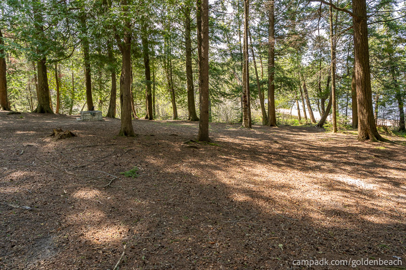 Campsite Photo of Site 100 at Golden Beach Campground, New York - Cross Site View