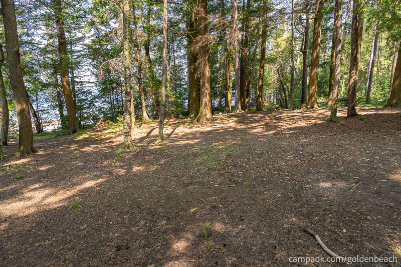 Campsite Photo of Site 100 at Golden Beach Campground, New York - Cross Site View
