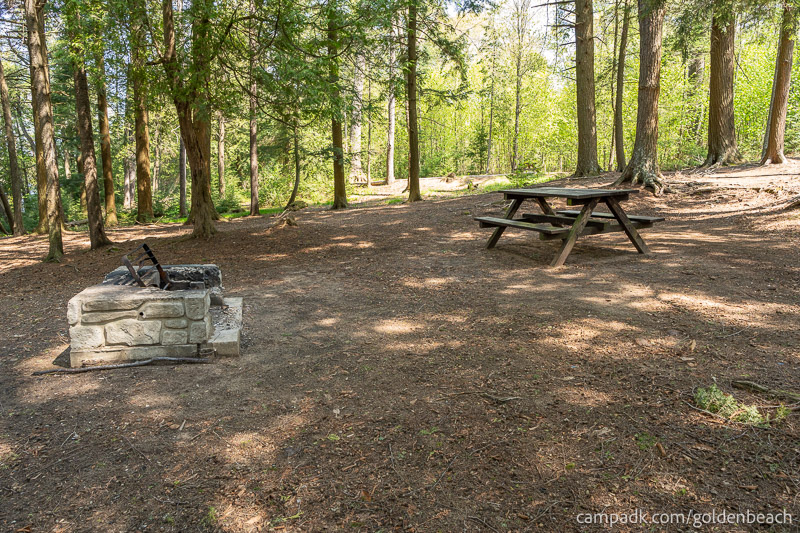 Campsite Photo of Site 100 at Golden Beach Campground, New York - Cross Site View