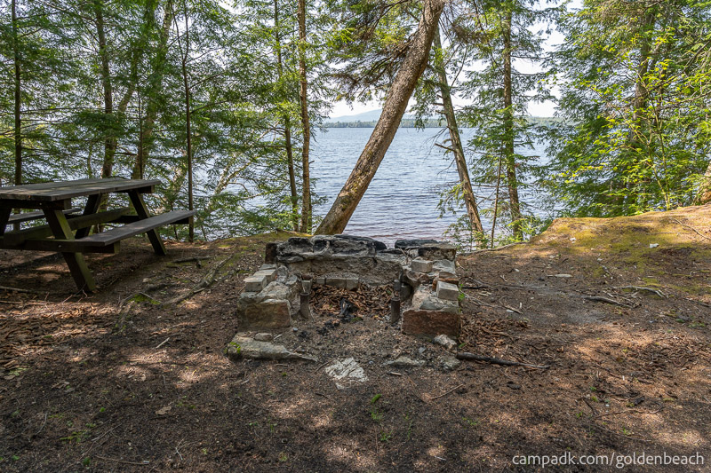 Campsite Photo of Site 200 at Golden Beach Campground, New York - Fireplace View