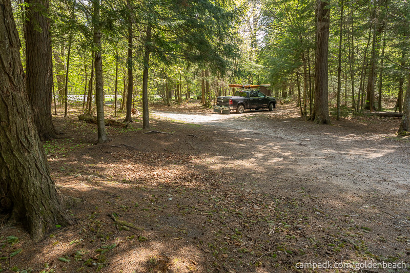 Campsite Photo of Site 200 at Golden Beach Campground, New York - Looking Back Towards Road