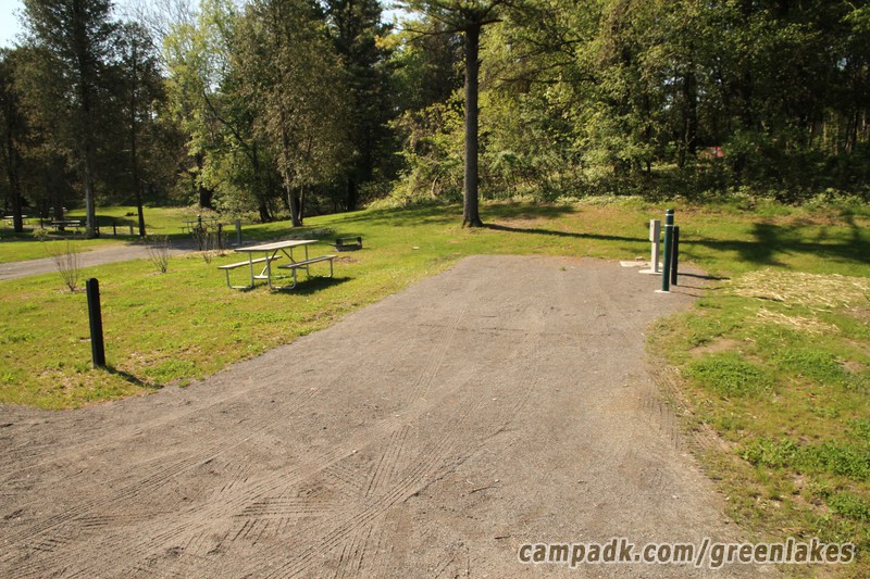 Campsite Photo of Site P29 at Green Lakes State Park, New York - Looking at Site from Road