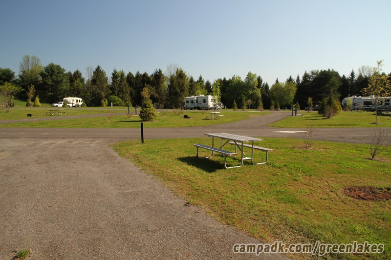 Campsite Photo of Site P29 at Green Lakes State Park, New York - Looking Back Towards Road