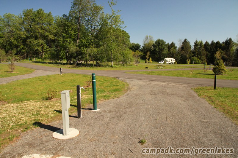 Campsite Photo of Site P29 at Green Lakes State Park, New York - Looking Back Towards Road