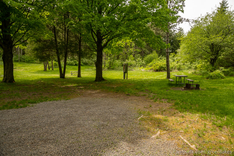 Campsite Photo of Site 116 at Green Lakes State Park, New York - Cross Site View