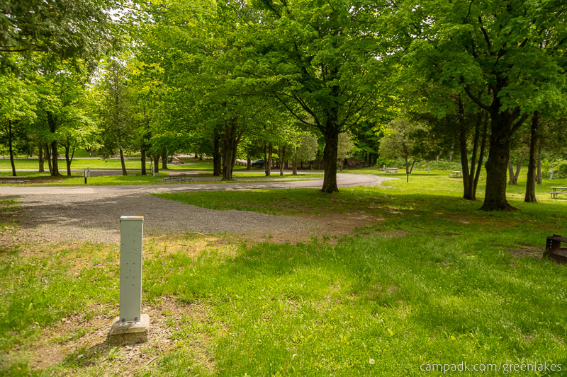 Campsite Photo of Site 116 at Green Lakes State Park, New York - Looking Back Towards Road