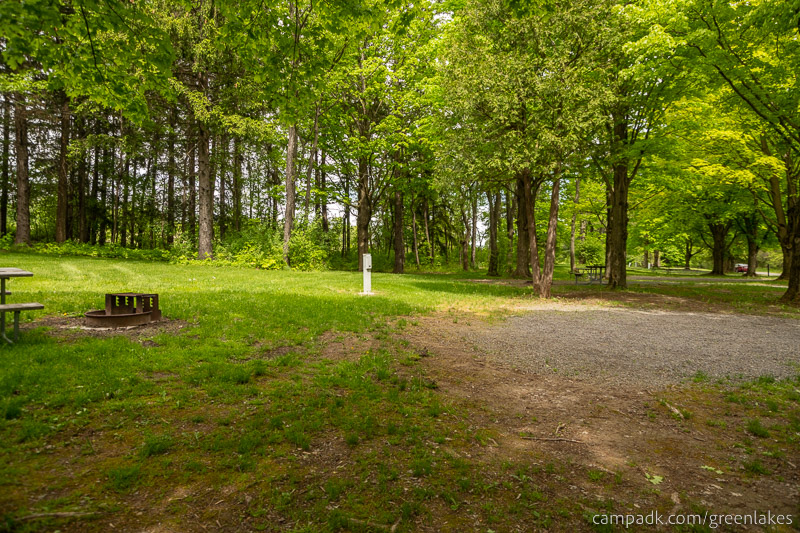 Campsite Photo of Site 116 at Green Lakes State Park, New York - Cross Site View