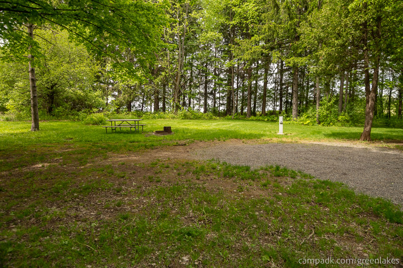 Campsite Photo of Site 116 at Green Lakes State Park, New York - Looking at Site from Road