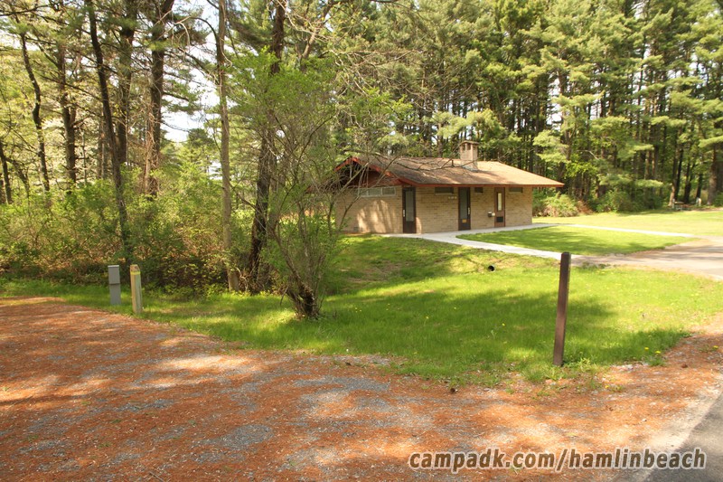 Campsite Photo of Site 216 at Hamlin Beach State Park, New York - Looking at Site from Road