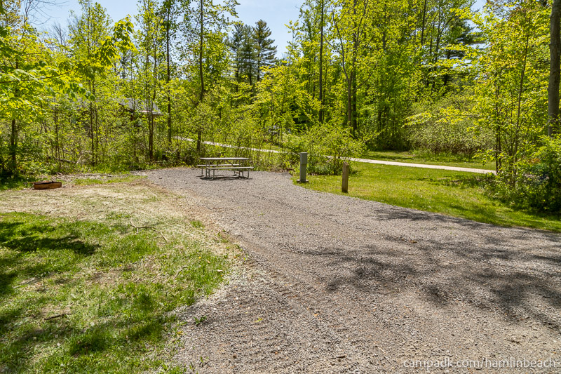 Campsite Photo of Site 4 at Hamlin Beach State Park, New York - Looking at Site from Road