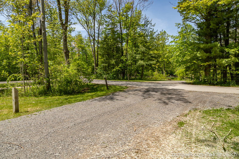 Campsite Photo of Site 4 at Hamlin Beach State Park, New York - Looking Back Towards Road