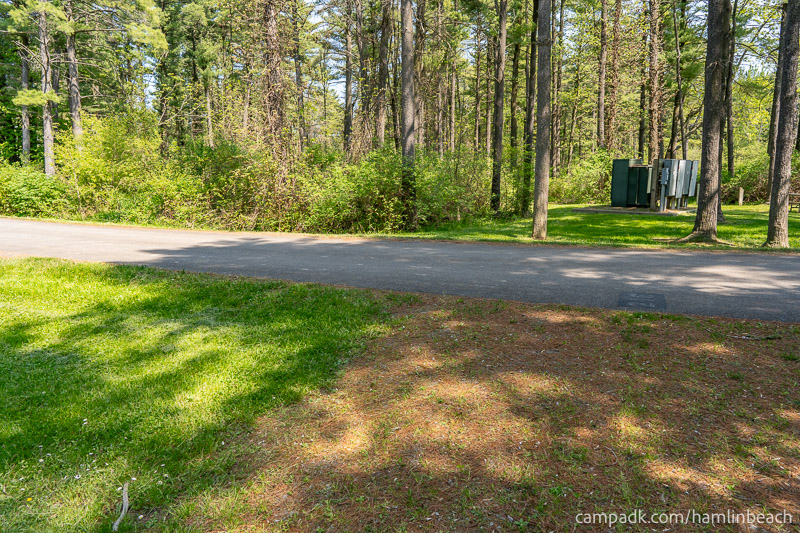 Campsite Photo of Site 216 at Hamlin Beach State Park, New York - Looking Back Towards Road